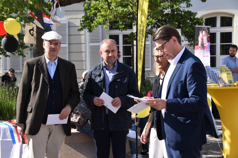 Geschäftsführer Gerhard Blumer, Schatzmeister Klaus Blumer, Oberbürgermeister Thomas Hirsch